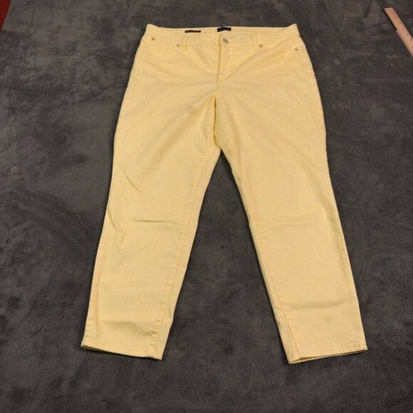 Talbots Jeans Women 16 Petite Yellow Corduroy Signature Ankle Pants 16P NEW - Picture 2 of 11